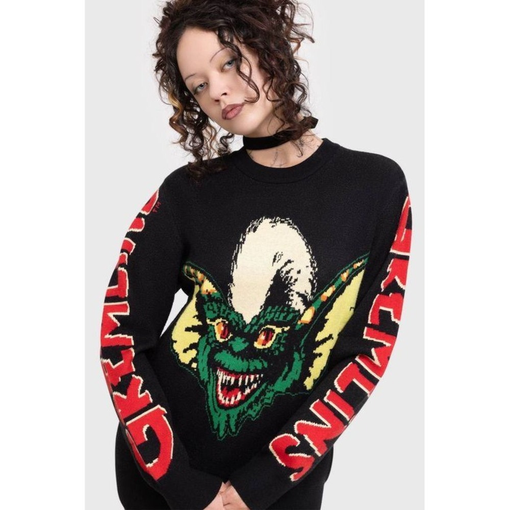 Killstar Gremlin stripe knit sweater 80s horror halloween ugly sweater xmas